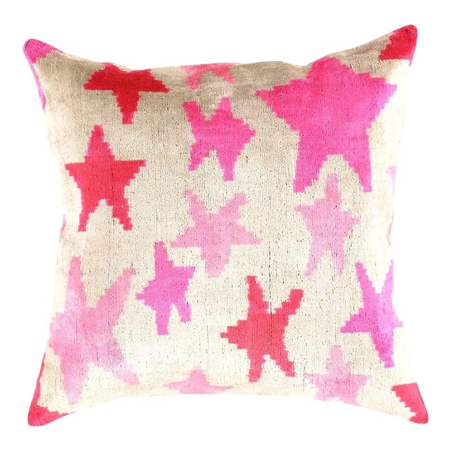 Modern Handmade Throw Pillow + Down Insert 16 x 16 For Sale