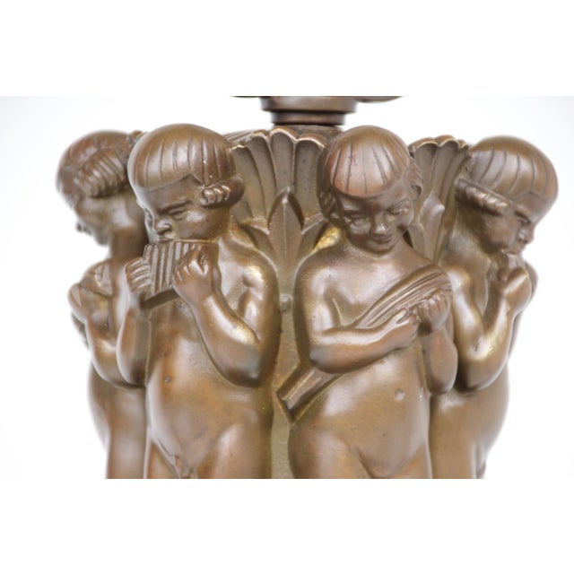 Antique Early Art Deco and Neoclassical Putti Chandelier, Germany, 1920s For Sale - Image 14 of 18