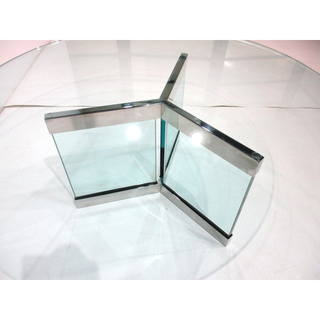 1980s Pace Collection Coffee Table Plate Glass and Chrome by Leon Pace For Sale - Image 5 of 9