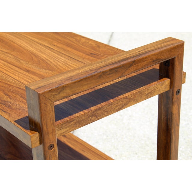 Brown Mid-Century Modern Two-Tier Bar / Tv Cart by Gusdorf For Sale - Image 8 of 11