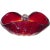 Vintage Murano Red Orange Amberina Controlled Bubbles Italian Art Glass Basket Shape Bowl For Sale In Orlando - Image 6 of 6