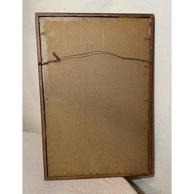 Black Vintage Original Balinese Ubud Indonesian Figural Landscape Watercolor Painting For Sale - Image 8 of 8