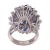 Contemporary 1980s Marquise Diamond & Sapphire Cocktail Ring Size 7 For Sale - Image 3 of 7