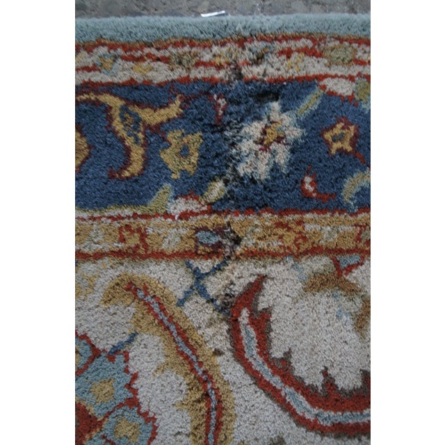 Woolmark Hand-Tufted Oriental Floral Eva Area Rug Beige Blue 5' X 8' For Sale - Image 10 of 13
