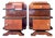 Art Deco Bedside Tables in Wood, 1970s, Set of 2 For Sale