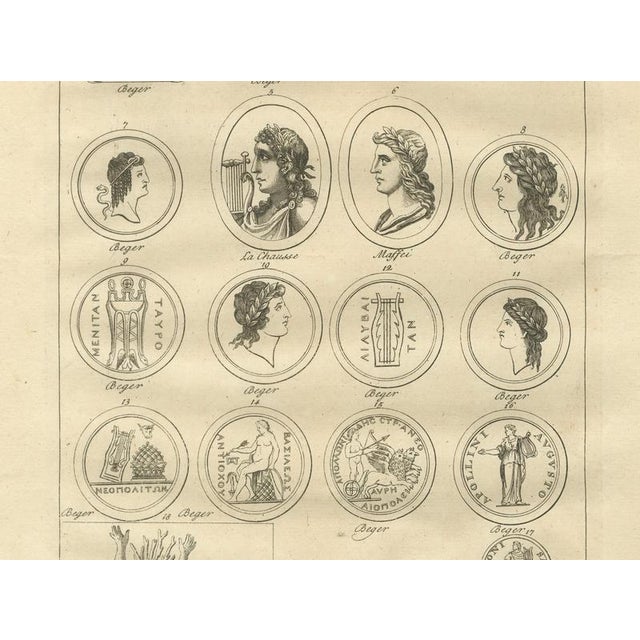 After Bernard de Montfaucon, Antique Roman Sculpture & Medals Plate, 1721, Engraving For Sale - Image 4 of 9