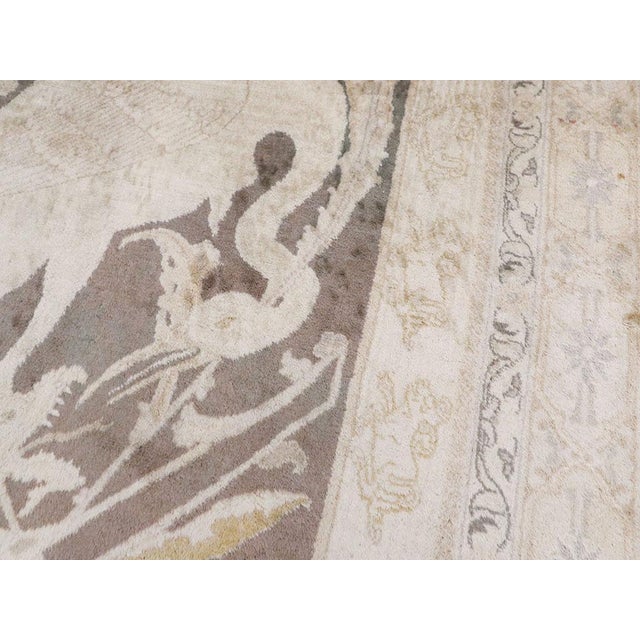 Rustic Galerie Shabab Collection Early 20th Century Persian Tabriz Pictorial Rug For Sale - Image 3 of 6