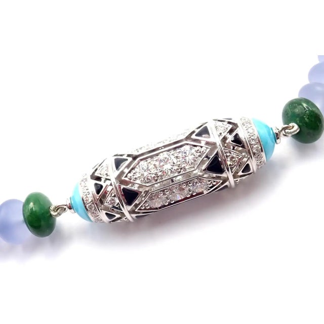 Cartier High Jewelry Géometrie & Contrastes Emerald Turquoise White Gold Necklace For Sale - Image 10 of 17