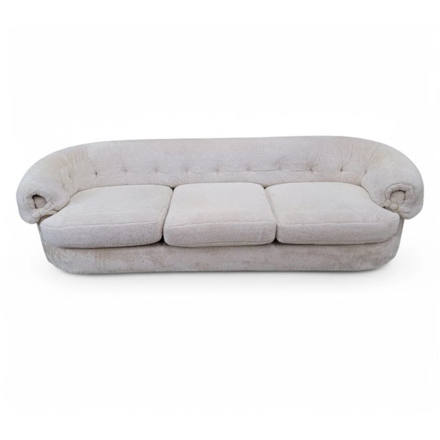 MCM Cream Teddy Bear Sofa by Schweiger Industries For Sale In Chicago - Image 6 of 8