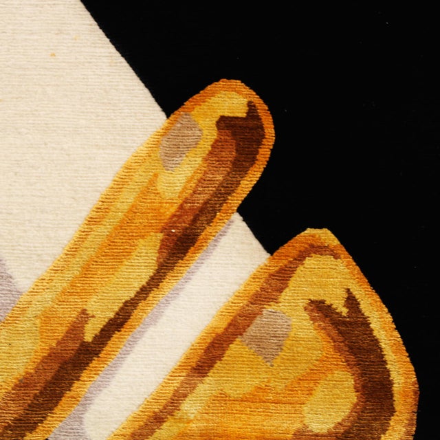Textile Black Hand-Knotted Wool and Silk Rug from Jordi Labanda, Spain, 2005 For Sale - Image 7 of 13