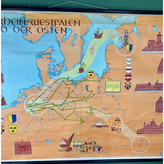 German Renania Map of the North Poster For Sale - Image 4 of 7