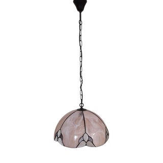 Vintage Pendant Lamp with Pink Marbled Glass Shade, 1990s For Sale