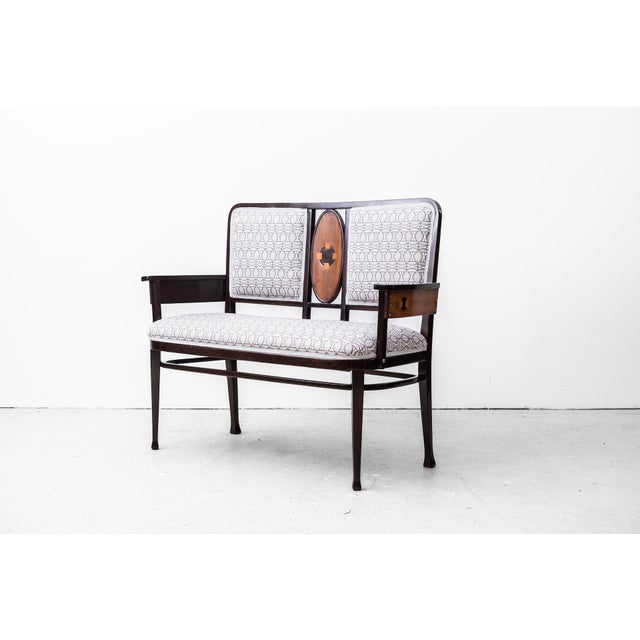 Secessionistic Bench by Marcel Kammerer for Thonet, Grand Hotel Wiesler, Graz, Vienna, 1906 For Sale - Image 3 of 18