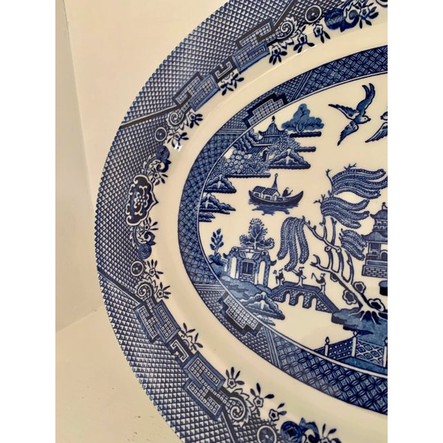 Chinoiserie Churchill Blue Willow Large Serving Platter 14.5" For Sale - Image 3 of 5
