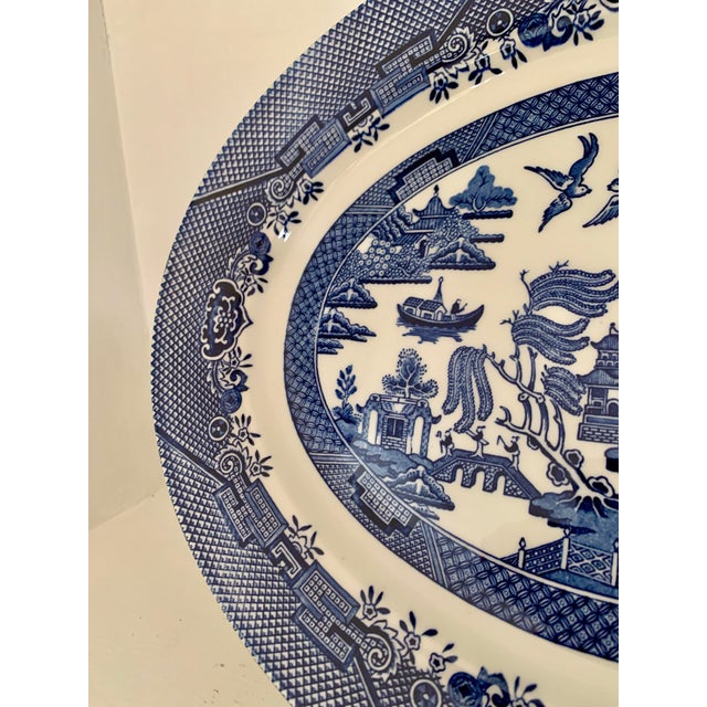 Chinoiserie Churchill Blue Willow Serving Platter 14.5" For Sale - Image 3 of 5