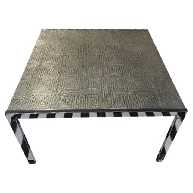 Vintage German Steel and Aluminum Coffee Table, 1960s For Sale