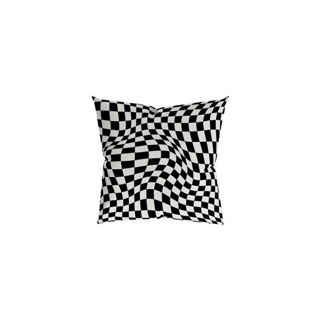 Trama Cushion in Black/White Checkered Pattern by Moanne For Sale - Image 4 of 4