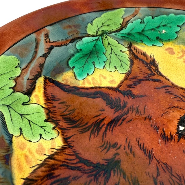 Late 19th Century A Wedgwood Majolica Plate With Fox, English, Dated 1873 For Sale - Image 5 of 11