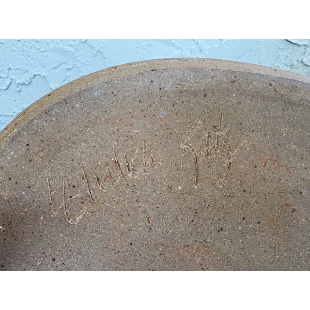 Signed Mid-Century Brutalist Studio Pottery Cachepot / Centerpiece Bowl For Sale - Image 9 of 9