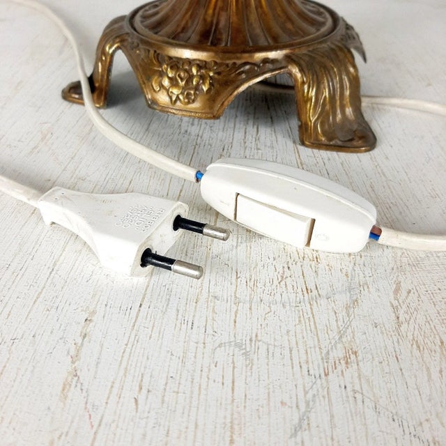 Vintage Porcelain Glass Table Lamp, 1960s For Sale - Image 9 of 11