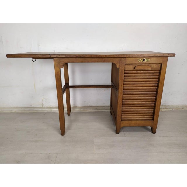 Industrial Industrial Oak Desk, 1930s For Sale - Image 3 of 18