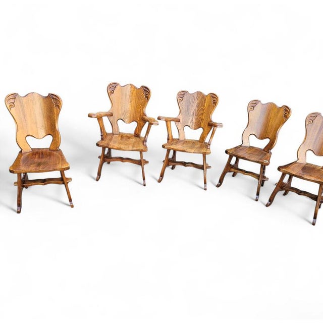 Oak Dining Chairs by Oirschot Meeuwis, 1970s, Set of 8 For Sale - Image 3 of 18
