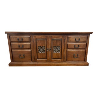 Spanish Style Wooden Credenza For Sale