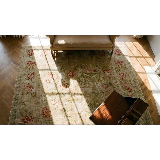 Early 20th Century Turkish Hereke Rug ( 4'2" x 4'10" - 127 x 147 ) For Sale - Image 14 of 15
