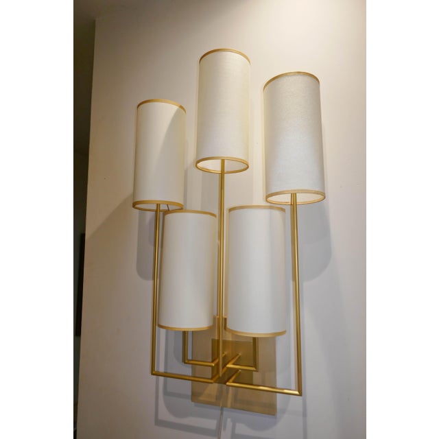 Not Yet Made - Made To Order Tiges5 Wall Sconces in Patinated Gold Metal and Fabric by Aymeric Lefort, Set of 2 For Sale - Image 5 of 18