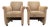 Vintage Postmodern Rolled Arm Club Chairs With Brass Ball Casters, a Pair For Sale