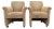 Vintage Rolled Arm Club Chairs With Brass Ball Casters, 2 of 4 For Sale