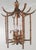 Here's a faux bamboo in brass light fixture pagoda style from the 1950s-60s. Great designer piece.. Wiring with chain is...