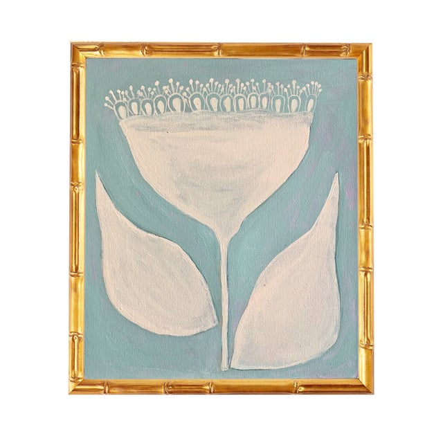 Contemporary Original Framed Acrylic Botanical Painting, Organic Boho Art Floral Wall Art by Tatiana Duperault For Sale - Image 3 of 3