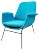 Mid-Century Modern Armchair in Turquoise Fabric in the Style of Alvin Lustig from Stol Kamnik, 1960s For Sale