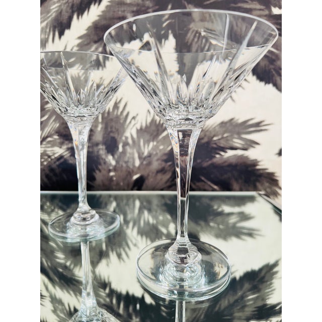 Pair of Waterford Crystal Martini Glasses, Lismore Series, Circa 1990's