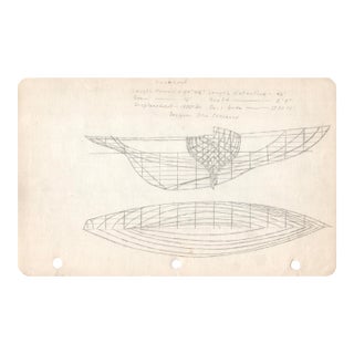 1940s Maine Marine Architectural Drawing on Paper For Sale