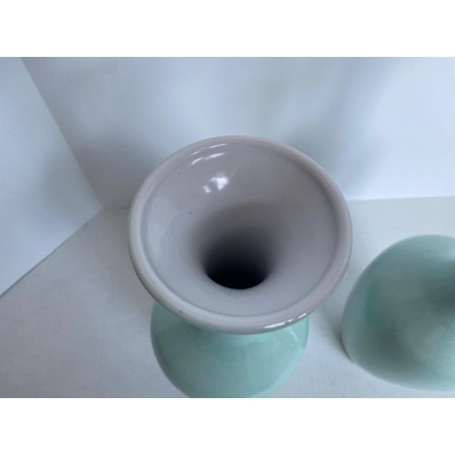 Vintage Celadon Chinese Longquan Vase - a Pair For Sale - Image 6 of 12