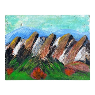 Boulder Flatirons Original Textured Landscape Painting by L. Romo, 2026 For Sale
