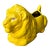Vintage MCM 1960s Yellow Porcelain Lion Planter For Sale