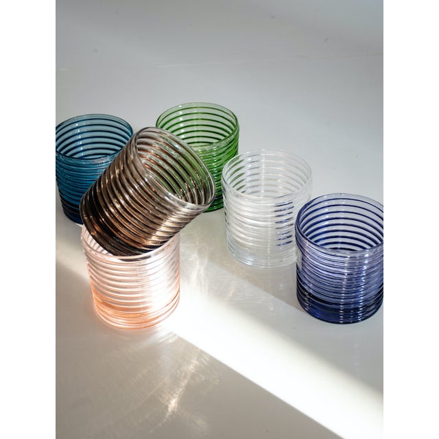 Contemporary Art Deco Murano Glasses by Mariana Iskra, Set of 6 For Sale - Image 3 of 17