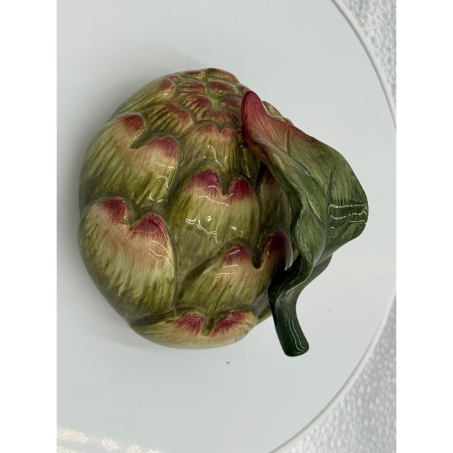 Fitz and Floyd Vintage Fritz and Floyd “French Market” Artichoke Tureen Majolica Style For Sale - Image 4 of 12