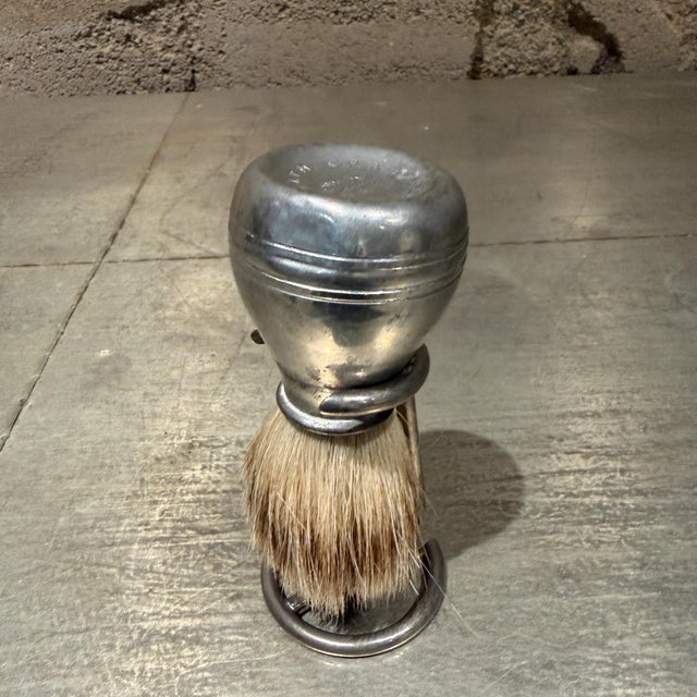 1970s Antique Sheffield England Shaving Brush on Stand Crabtree & Evelyn For Sale - Image 5 of 11