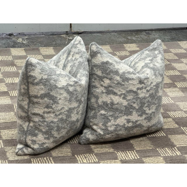 Abstract Abstract Bespoke Alpaca Wool Throw Pillows, Pair For Sale - Image 3 of 12