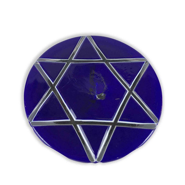 Metal Biedermeier Judaica Glass Inkwell For Sale - Image 7 of 8