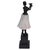 1970s Art Deco Bruno Zach Attributed Bronze Sculpture Female Dancer Table Lamp Art Glass Shade For Sale - Image 15 of 15