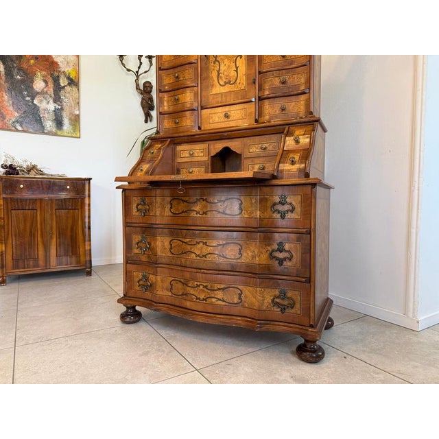 Brown Baroque Writing Desk Tabernacle For Sale - Image 8 of 17