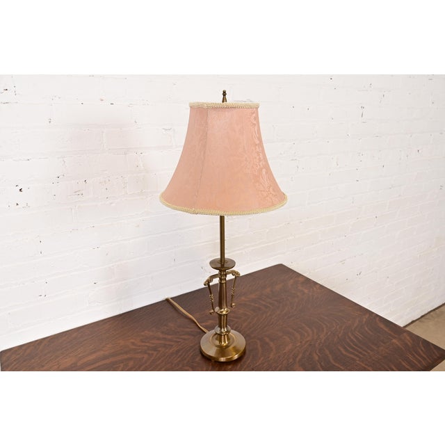 Ralph Lauren Ralph Lauren Style Art Deco Brass Table Lamp For Sale - Image 4 of 16
