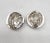 Vintage Late 1950s Signed Boucher Round Rhodium Plated Baguette & Round Clear Rhinestone Clip Earrings - 2 Pieces For Sale - Image 10 of 11