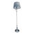Modified Classical Floor Lamp House Light With Sleek Details; Satin Silver Base, Elegant Charcoal Shade | Fabric Acrylic on Found Ul Lighting Element For Sale