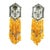 1980s Italian 18k White Gold Yellow Sapphire & Diamond Tassel Earrings, 1980s For Sale - Image 5 of 9